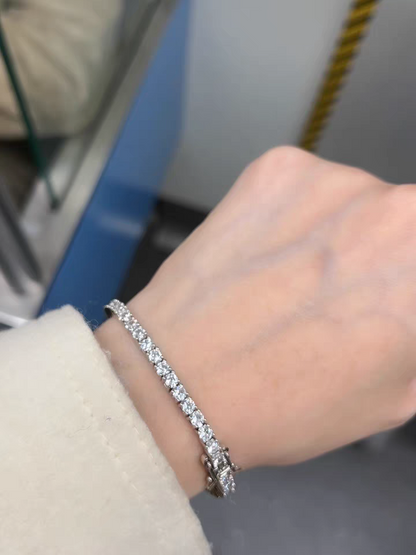 Tennis Bracelet- 18K White Gold Plated