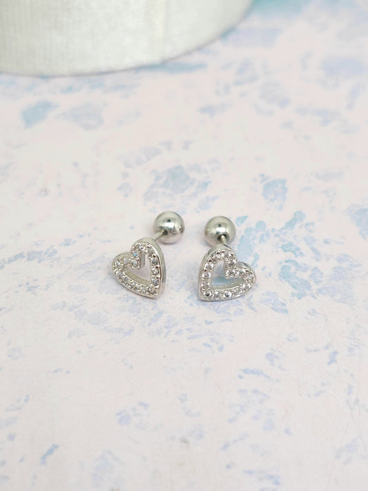 Heart Screwback Studs