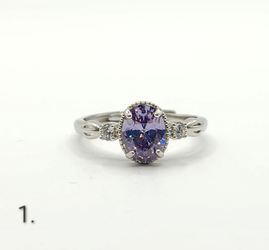 Oval Lilac Moissanite Ring 1.5 carat