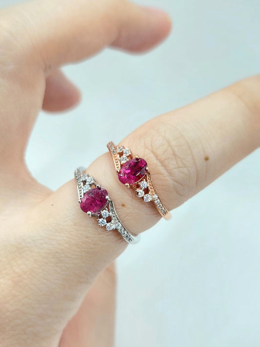 Rubellite tourmaline ring