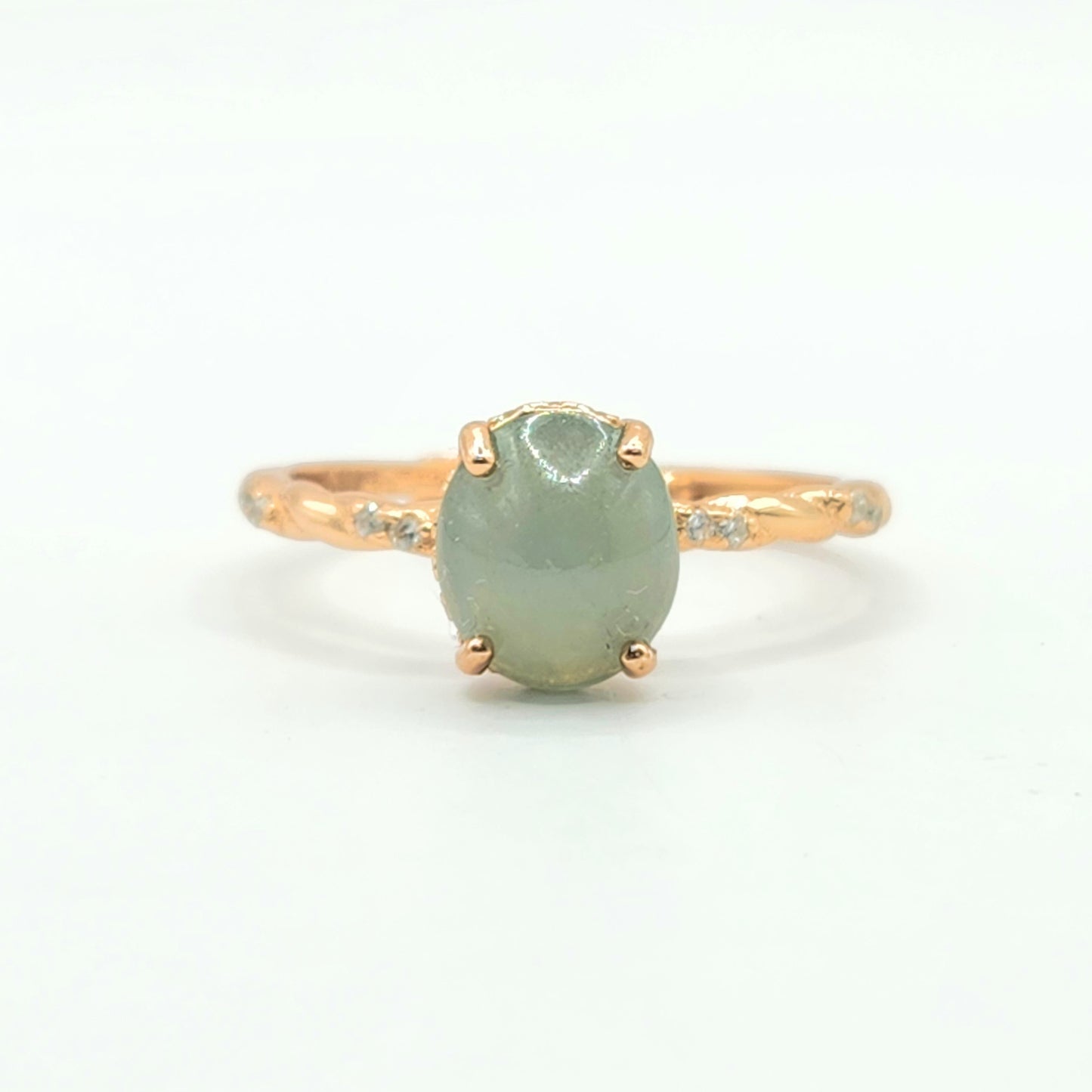 Natural Type A Jadeite Ring Rose Gold