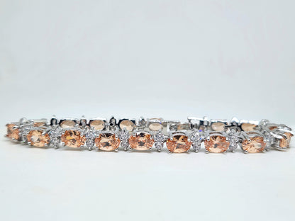 BELLE Champagne Oval Tennis Bracelet-18k Gold Plated