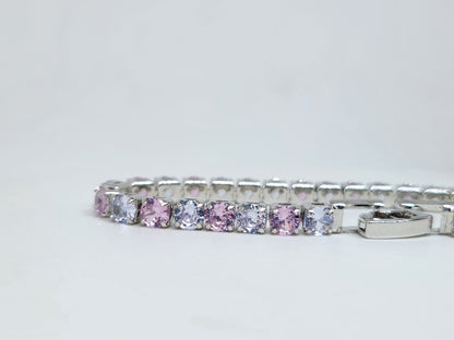 Lilac & Pink Tennis Bracelet- 18k Gold Plated