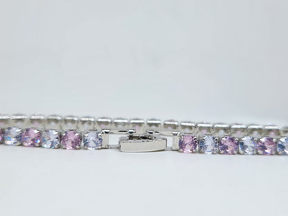 Lilac & Pink Tennis Bracelet- 18k Gold Plated