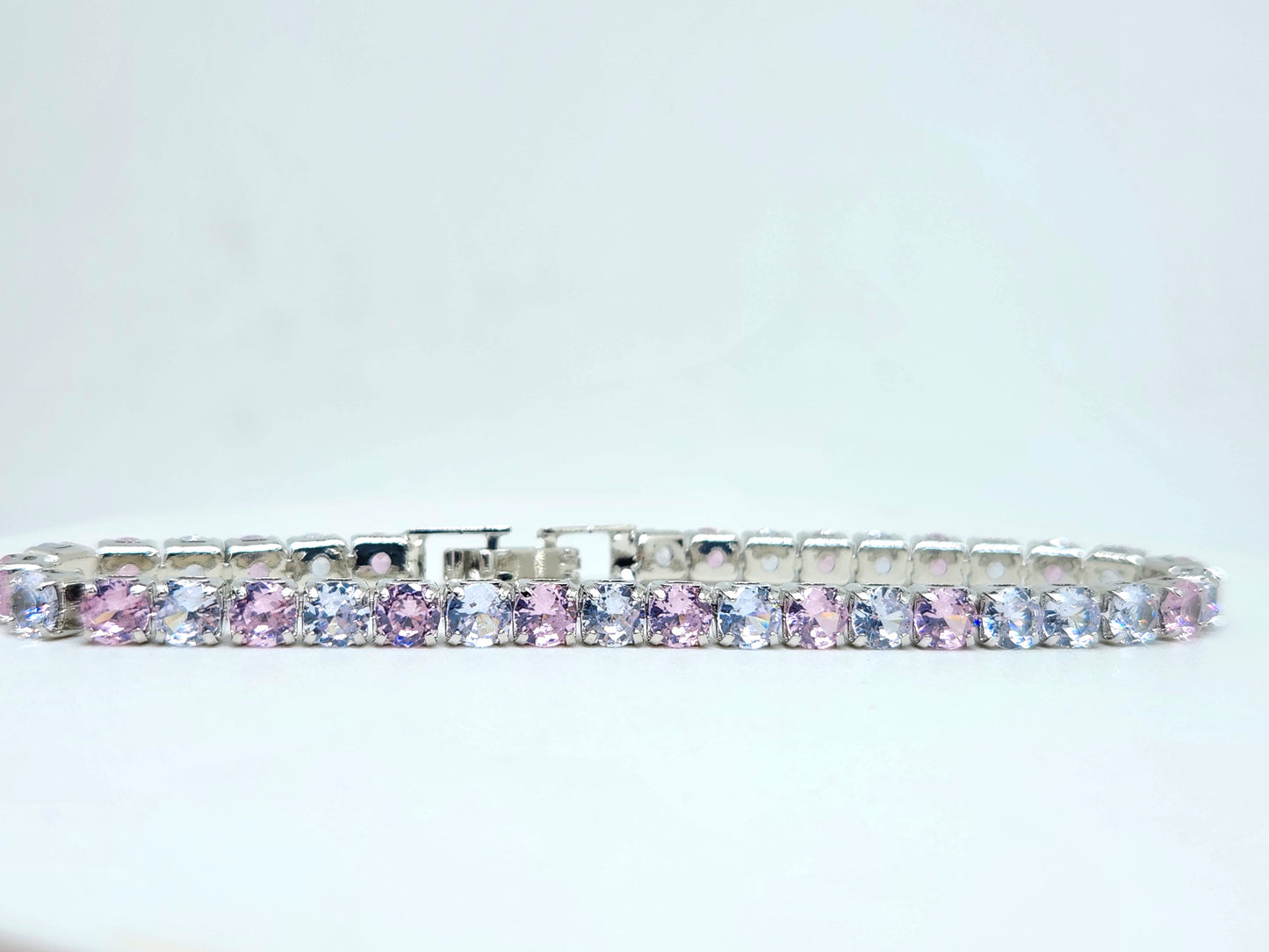 Lilac & Pink Tennis Bracelet- 18k Gold Plated