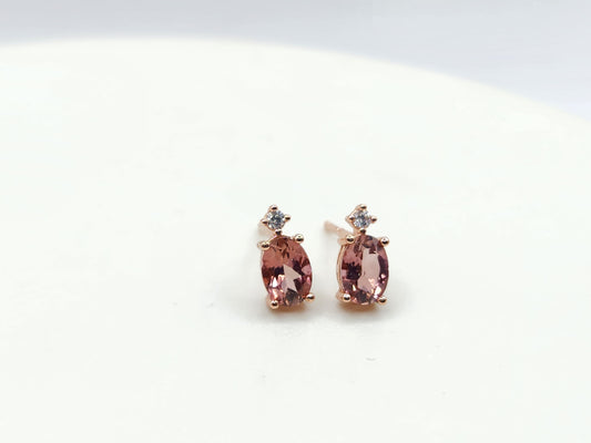 Pink Tourmaline Studs