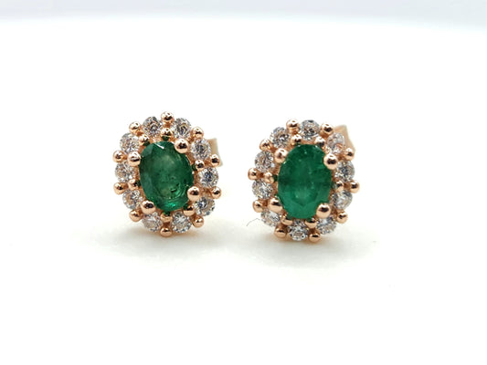 Emerald Halo Studs