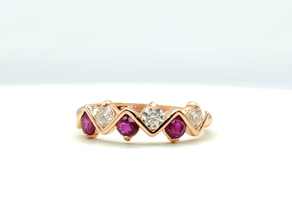 Wavy Stacker Ring- Ruby