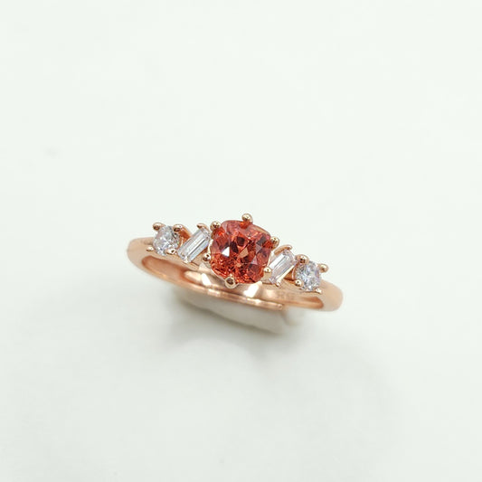 Spinel Ring- Orangey Red