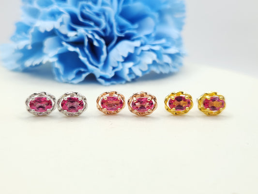 Pink Topaz Studs-Waze