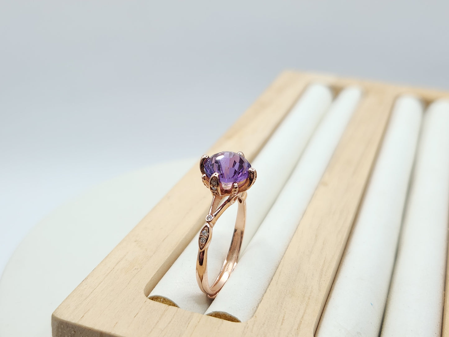 Amethyst Ring Fireworks Cut