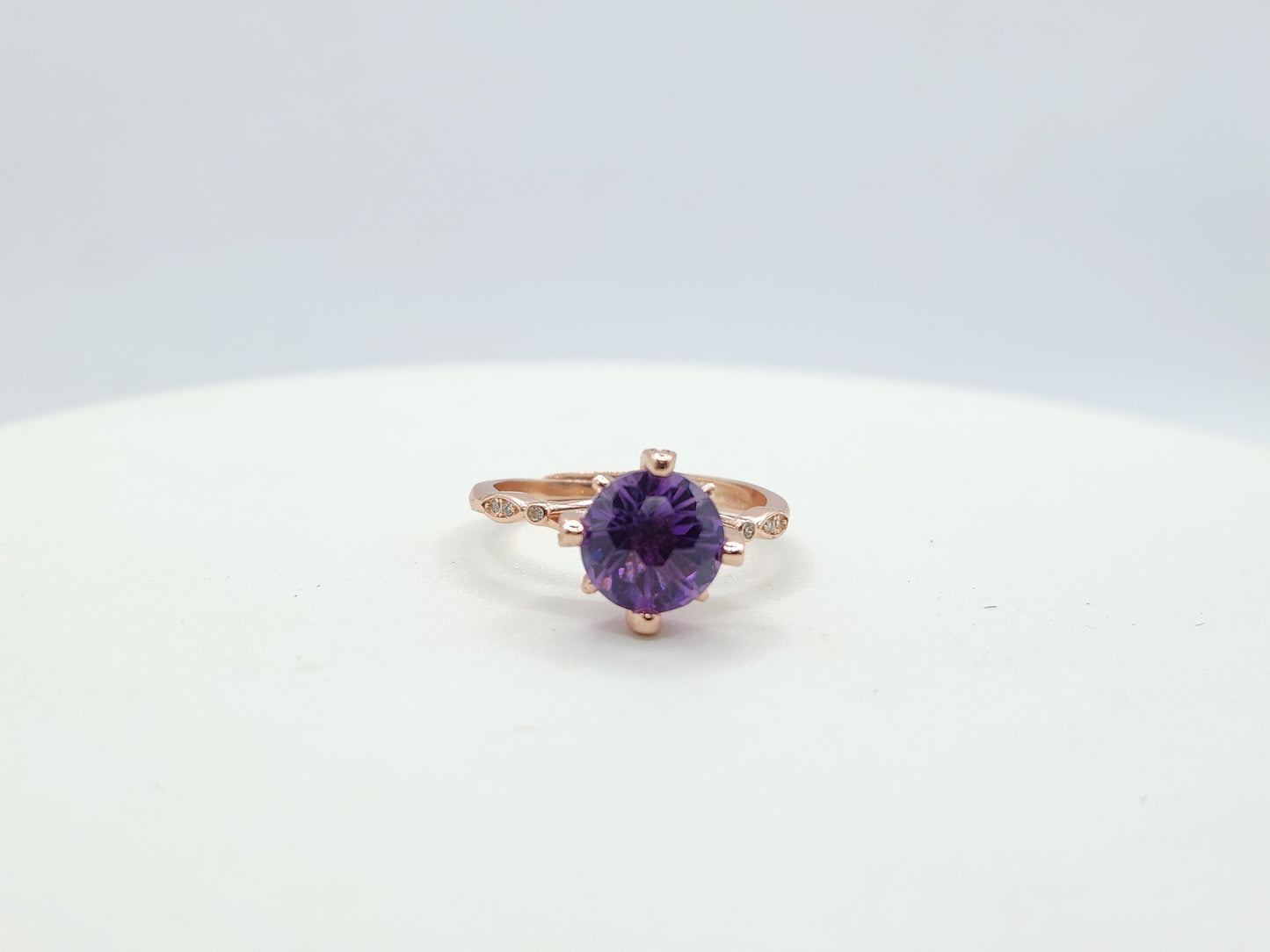 Amethyst Ring Fireworks Cut