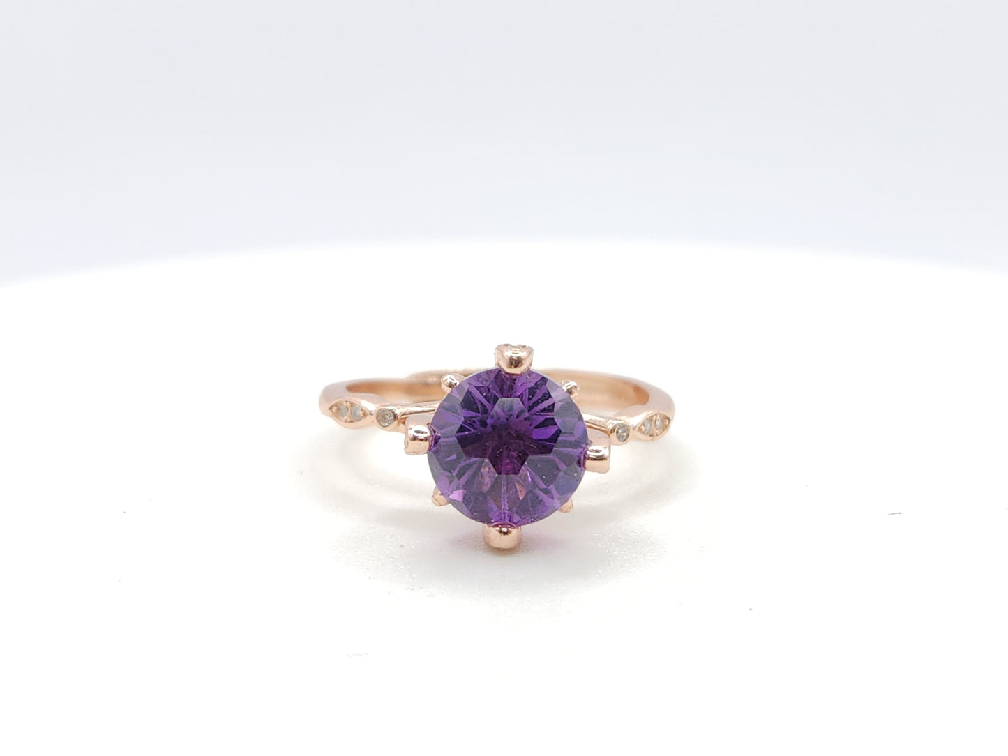 Amethyst Ring Fireworks Cut