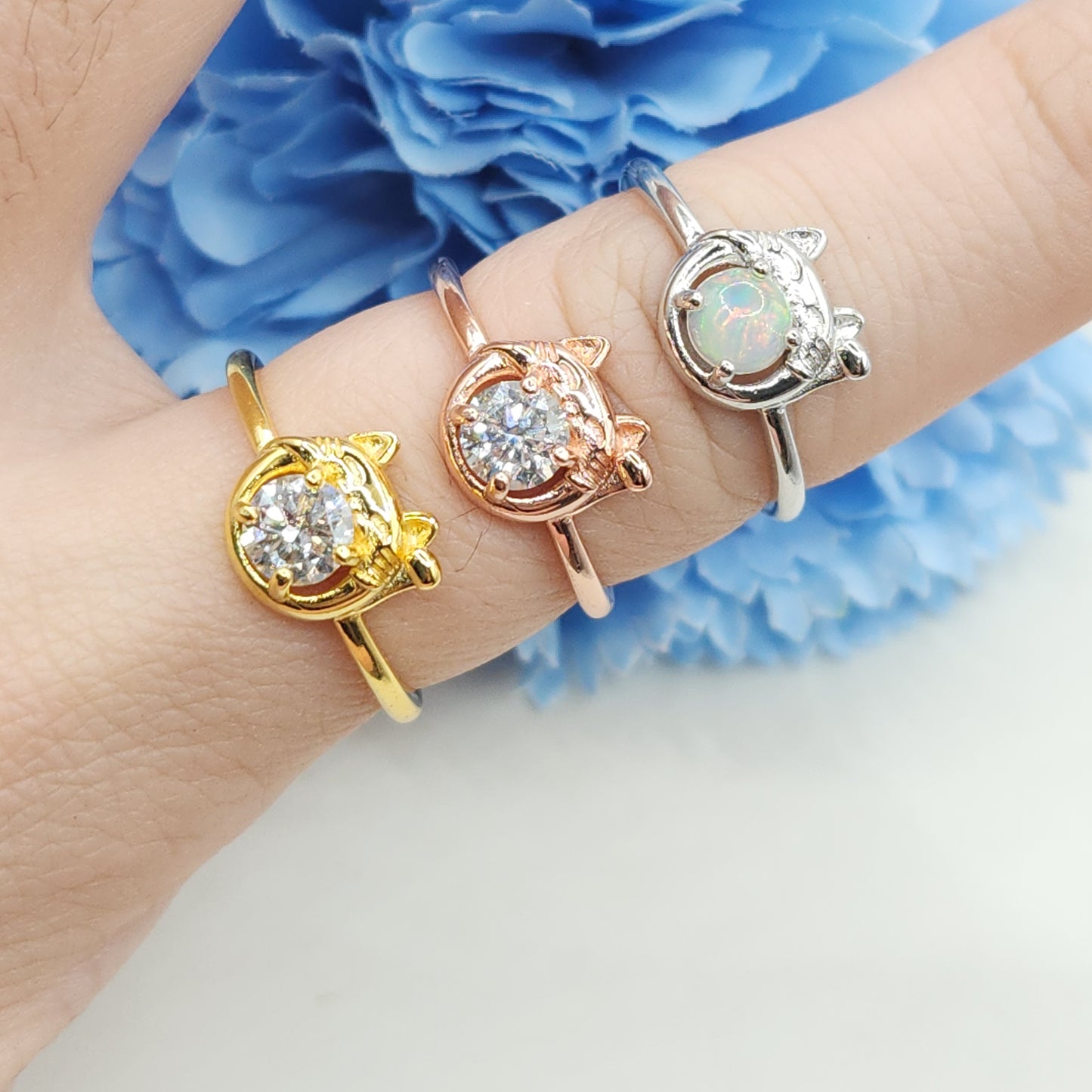 Fortune Cat Rings