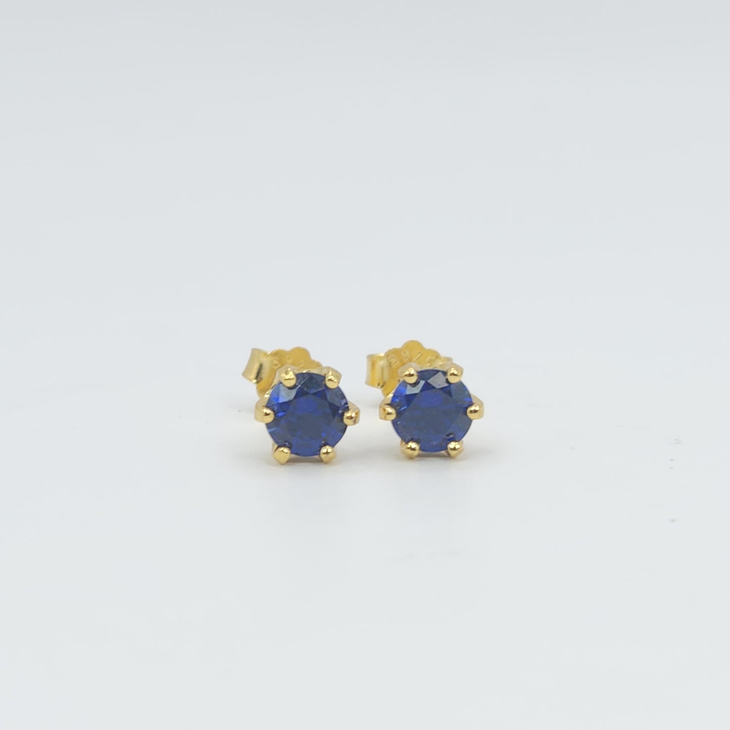 Yellow Gold S925 Sapphire Studs