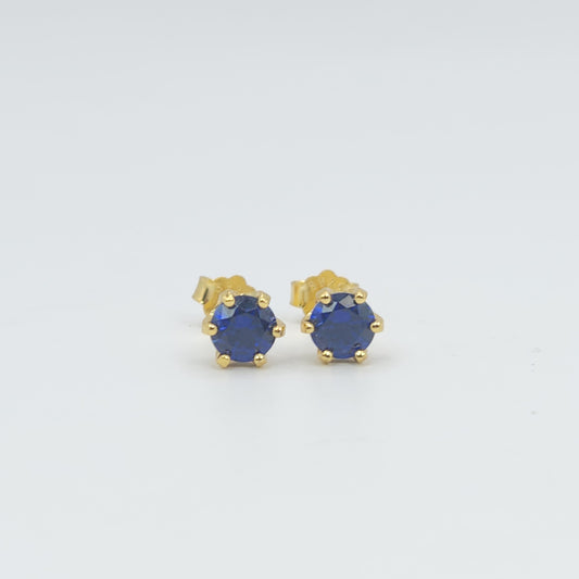 Yellow Gold S925 Sapphire Studs