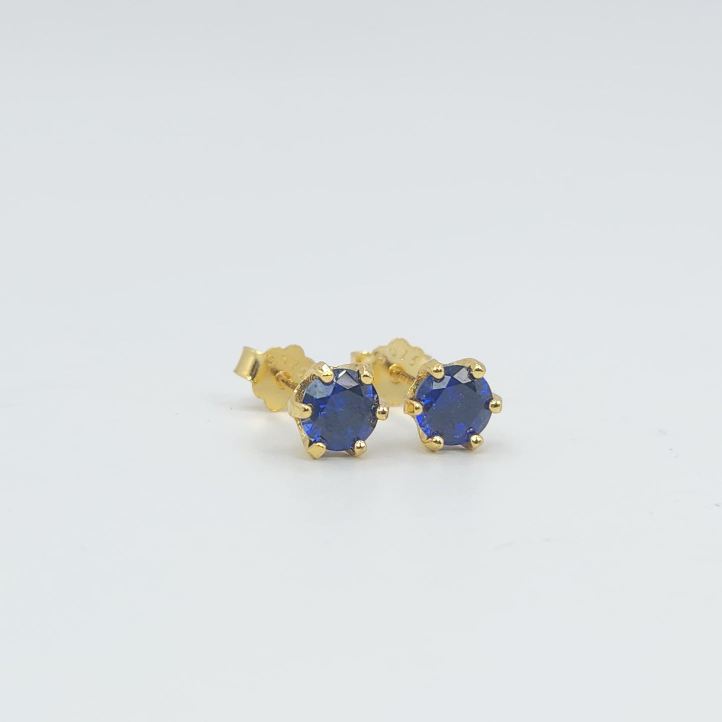 Yellow Gold S925 Sapphire Studs