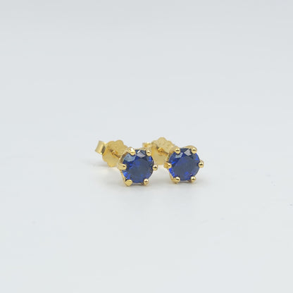 Yellow Gold S925 Sapphire Studs