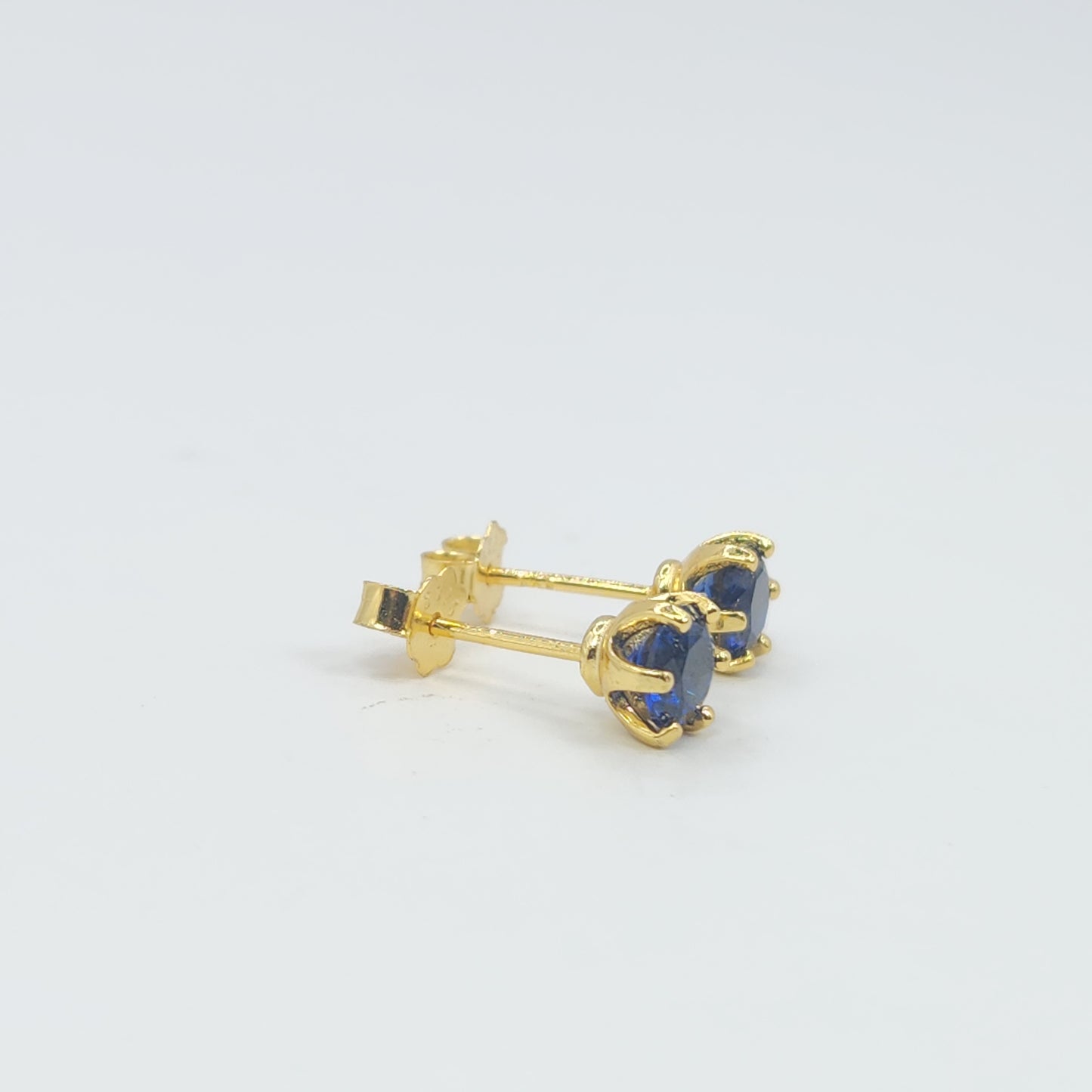 Yellow Gold S925 Sapphire Studs