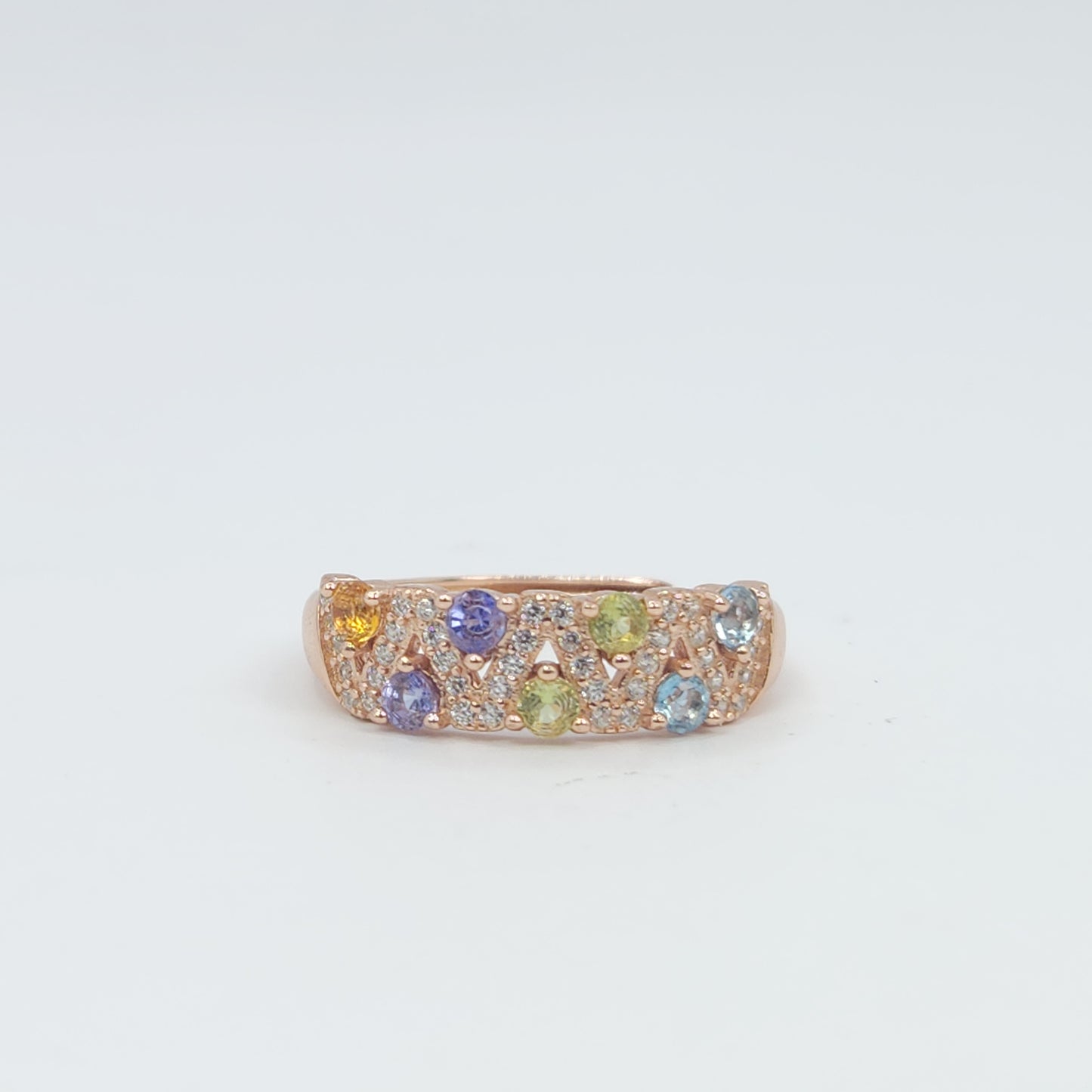 Dual Pave cluster gem ring