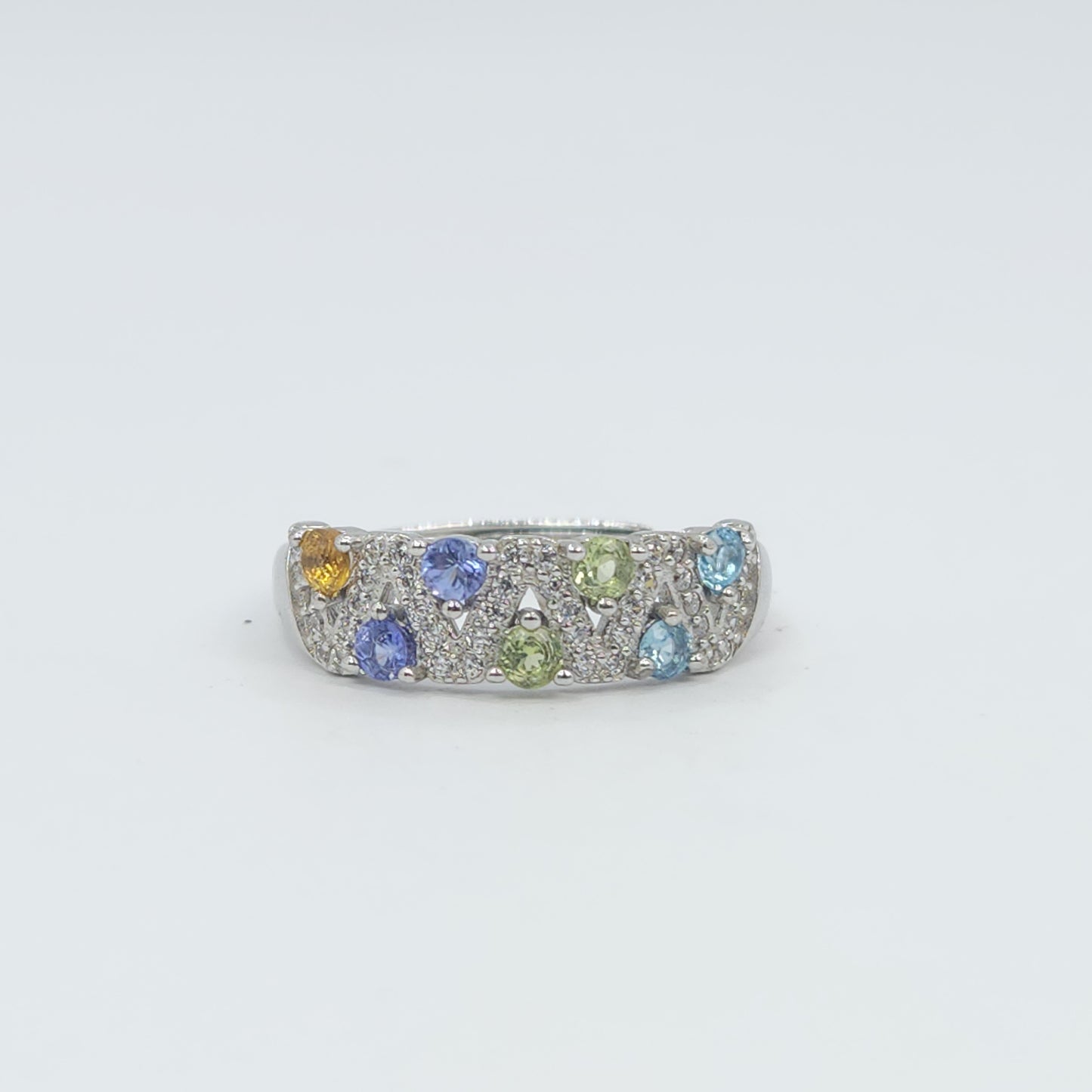 Dual Pave cluster gem ring