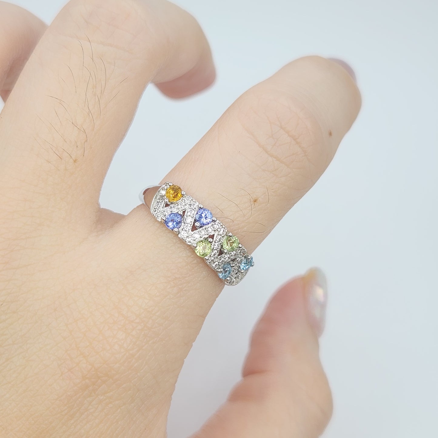 Dual Pave cluster gem ring