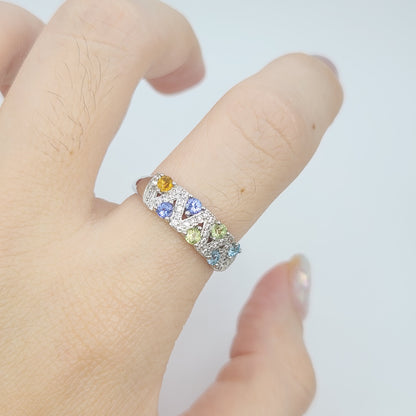 Dual Pave cluster gem ring