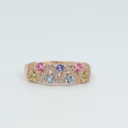 Dual Pave cluster gem ring