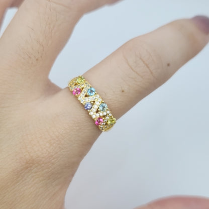 Dual Pave cluster gem ring