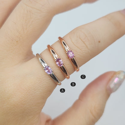 Classic Single Gem Ring Band - Elise