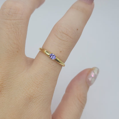 Classic Single Gem Ring Band - Elise