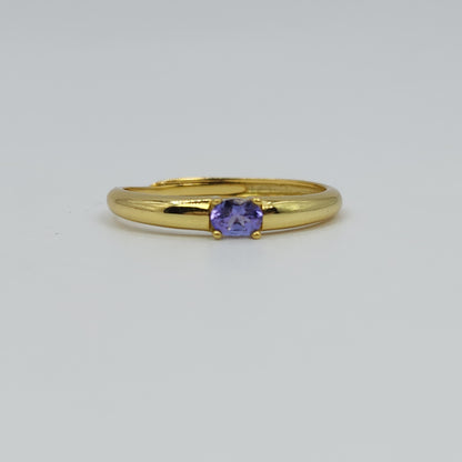 Classic Single Gem Ring Band - Elise