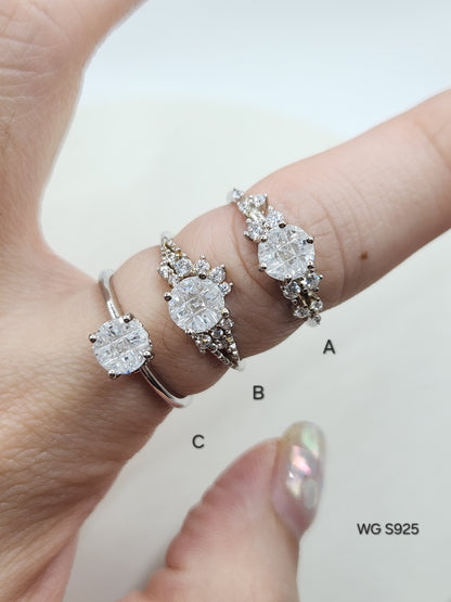 Diamond Simulant Unique Cut Ring
