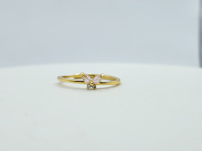 Morganite Butterfly Ring- Yellow Gold