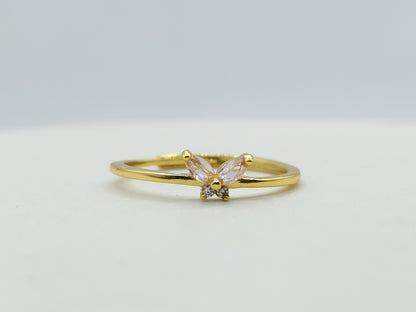 Morganite Butterfly Ring- Yellow Gold