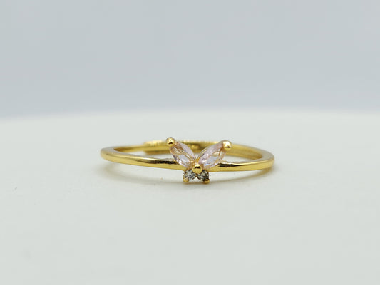 Morganite Butterfly Ring- Yellow Gold