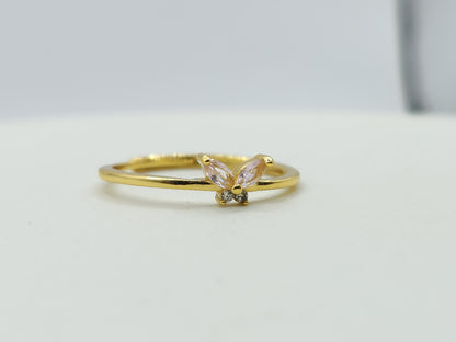 Morganite Butterfly Ring- Yellow Gold
