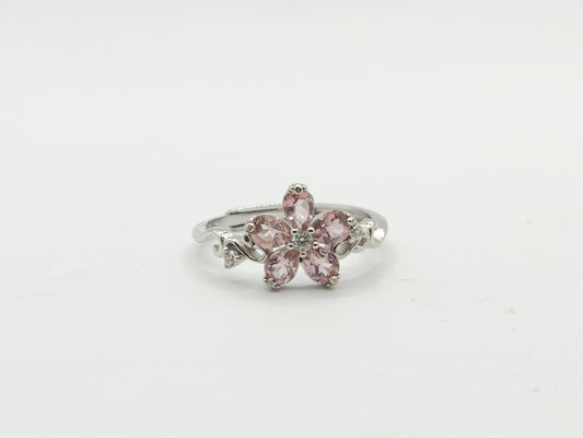 Pink Tourmaline Floral Ring