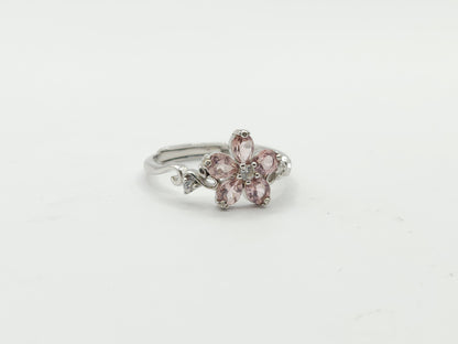 Pink Tourmaline Floral Ring