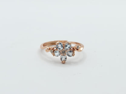 Aquamarine Floral Ring