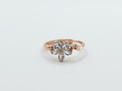 Aquamarine Floral Ring