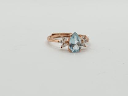 Teardrop Aquamarine Ring