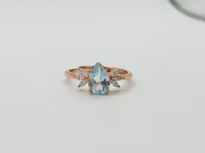 Teardrop Aquamarine Ring