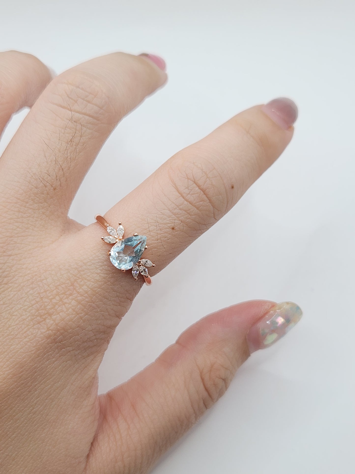 Teardrop Aquamarine Ring