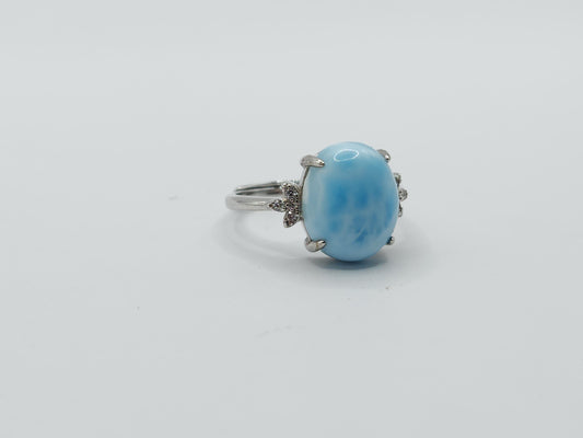 Larimar Oval Ring S925 Silver Design C
