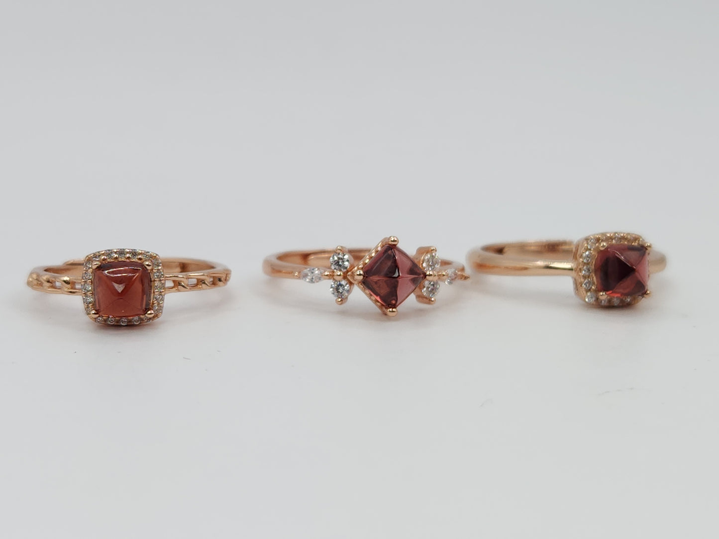 Red Garnet Sugarloaf Rings