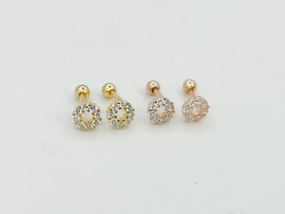 Donut Diamond Screwback Stud