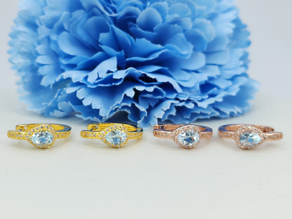 Aquamarine Halo Huggies