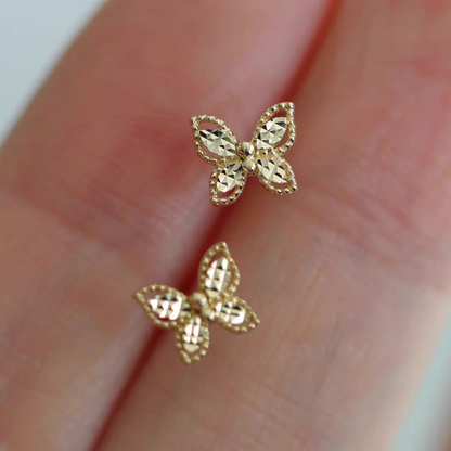 [Pre- Order] Solid 9K Yellow Gold Butterfly Studs