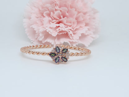 Floral Cluster Cuff Bangle